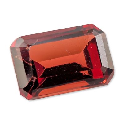 Sale Photo Thumbnail #103: Emerald Cut Reddish-Orange Garnet Gemstone