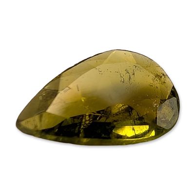 Sale Photo Thumbnail #286: Pear Shape Faceted Yellowish Green Peridot Gemstone