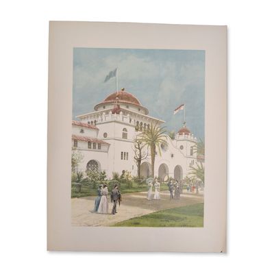 Sale Photo Thumbnail #261: 1893 Chicago World Fair Columbian Exposition Chromolithograph on Paper, California State Building