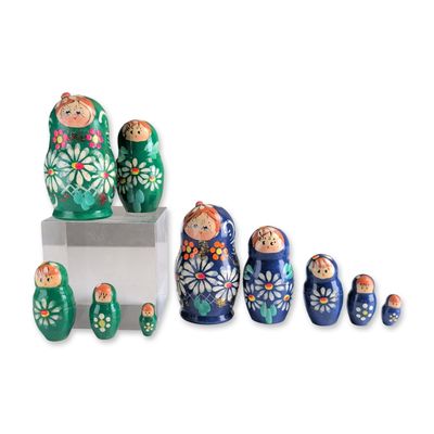 Sale Photo Thumbnail #162: 2pc Russian Hand-Painted Matryoshka Nesting Dolls