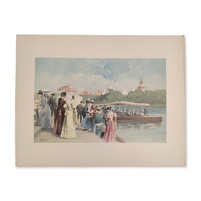1893 Chicago World Fair Columbian Exposition Chromolithograph on Paper
