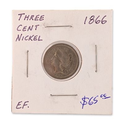 Sale Photo Thumbnail #199: 1866 US Three Cent Nickel