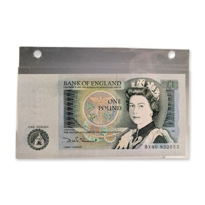 Sale Photo Thumbnail #421: 1978-1984 Bank of England Elizabeth II Sir Isaac Newton One Pound Banknote