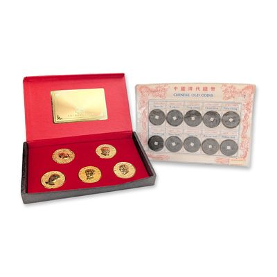 Sale Photo Thumbnail #435: 2pc Chinese Commemorative Medals and Historical Cash Coins, Uncirculated
