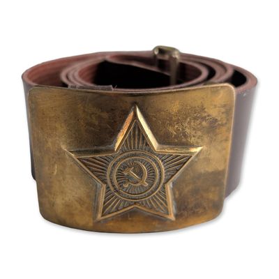 Sale Photo Thumbnail #252: Original Soviet Army Enlisted Man Field Belt with Brass Buckle