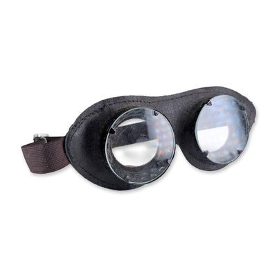 Original 1975 Soviet OZZ-4 Leatherette and Glass Protective Goggles