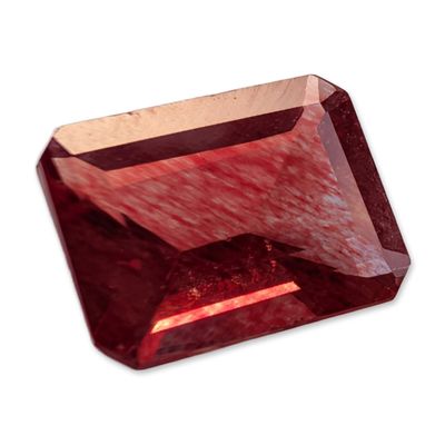 Sale Photo Thumbnail #367: Octagonal Emerald Cut Reddish Pink Stone