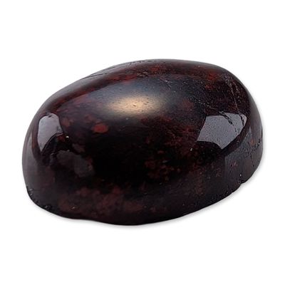 Sale Photo Thumbnail #375: Oval Polished Red and Black Mottled Cabochon