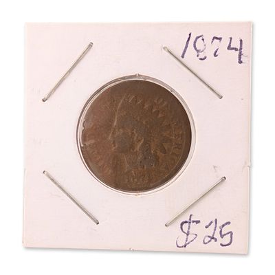 Sale Photo Thumbnail #423: 1874 US Indian Head One Cent Coin