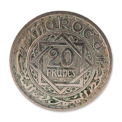 Sale Photo Thumbnail #437: 1366 (1947) Morocco 20 Francs Coin