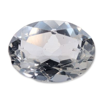 Sale Photo Thumbnail #328: Oval Cut Colorless Faceted Topaz Gemstone