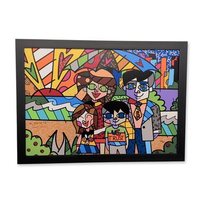 Sale Photo Thumbnail #256: Romero Britto (Brazilian, b. 1963) Framed Giclee on Canvas, U.S. Trust