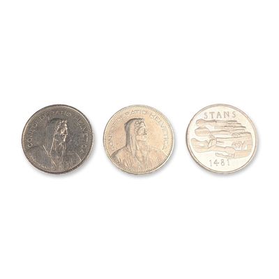Sale Photo Thumbnail #225: Three 1978, 1981, 1996 Swiss 5 Francs Coins