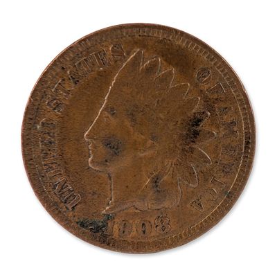 Sale Photo Thumbnail #186: 1908 US Indian Head One Cent Coin