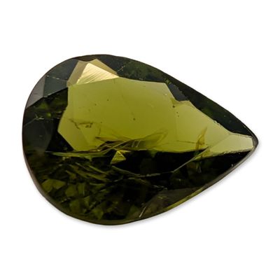 Sale Photo Thumbnail #354: Olive Green Pear Cut Faceted Tourmaline Gemstone