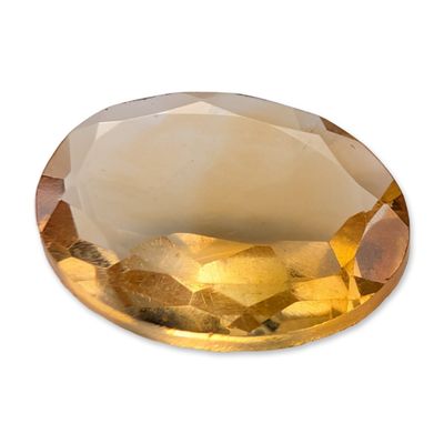 Oval Faceted Yellow Citrine Gemstone