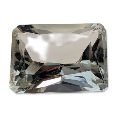 Loose Pale Greenish Blue Radiant Cut Gemstone