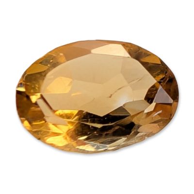 Oval Faceted Yellow Citrine Gemstone