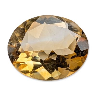 Oval Faceted Golden Yellow Citrine Gemstone