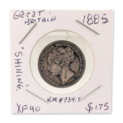 Sale Photo Thumbnail #174: 1885 Great Britain One Silver Shilling Coin