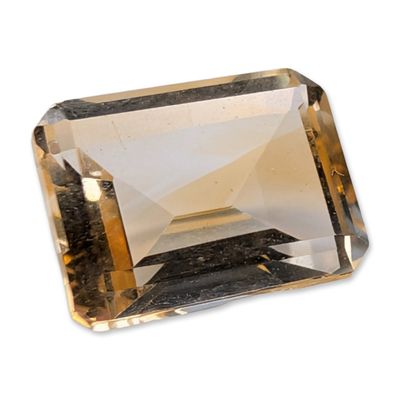 Rectangular Emerald Cut Yellow Citrine Gemstone