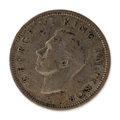 Sale Photo Thumbnail #211: 1940 New Zealand George VI Six Pence Silver Coin