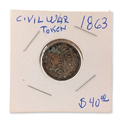 Sale Photo Thumbnail #432: 1863 US Copper Civil War Token