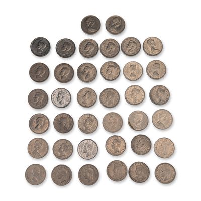Sale Photo Thumbnail #241: 38pc Collection of 1927 - 2006 Canada 5-Cent Coins
