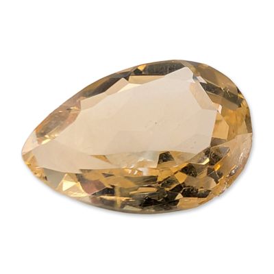 Pear Cut Yellow Faceted Gemstone