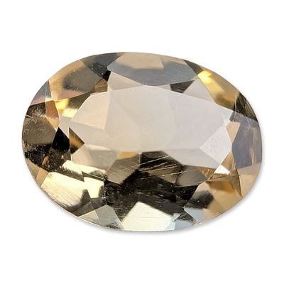 Oval Faceted Champagne Yellow Citrine Gemstone