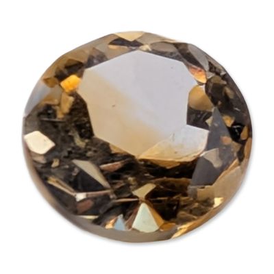 Round Brilliant Cut Yellowish Brown Citrine Gemstone