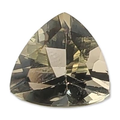 Sale Photo Thumbnail #320: Trillion Cut Pale Yellowish Green Quartz Gemstone
