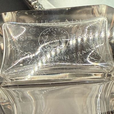 LOT 254: Mirrored Vanity Tray with Perfume Bottles Including Jordache Perfume by Armani and Guerlain Baccarat Bottle and More