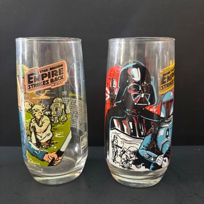 LOT 88: Vintage 1980 Star Wars the Empire Strikes Back Burger King Glasses - Set of 5