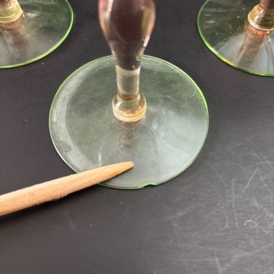LOT 106: Vintage Pink "Watermelon" & Uranium Depression Stemware