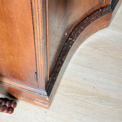 Lot 170: Vintage Mahogany Serpentine Sideboard with Glass Top