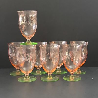 LOT 104: Vintage Pink "Watermelon" & Uranium Depression Glasses