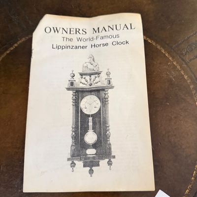 LOT 164: Vintage Wooden Lippinzaner Horse Mechanical Wall Clock