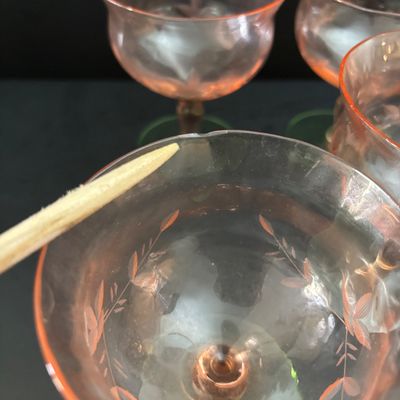 LOT 106: Vintage Pink "Watermelon" & Uranium Depression Stemware