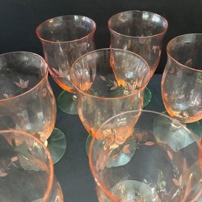 LOT 104: Vintage Pink "Watermelon" & Uranium Depression Glasses