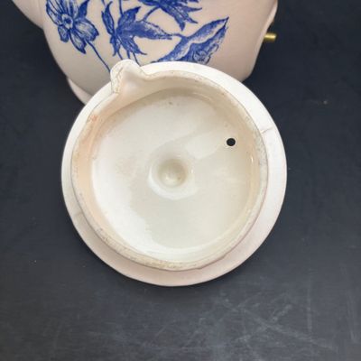 LOT 96: Blue & White Collection: Soup Tureen& Under Plate, Flower Frog, Electric Teapot, Home Accents Vase, Hexagonal Flower...