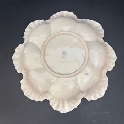 LOT 86: Vintage Lenox Oyster Plate along with Vintage Bavarian & Czechoslovakian Porcelain Plates, Hand-Painted Porcelain Dual...