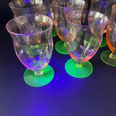 LOT 104: Vintage Pink "Watermelon" & Uranium Depression Glasses
