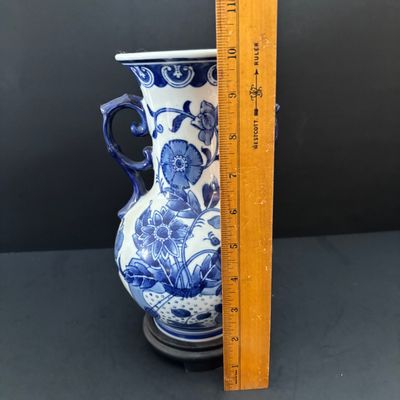 LOT 96: Blue & White Collection: Soup Tureen& Under Plate, Flower Frog, Electric Teapot, Home Accents Vase, Hexagonal Flower...