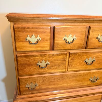 LOT 176: Wooden Tallboy Chest of Drawers