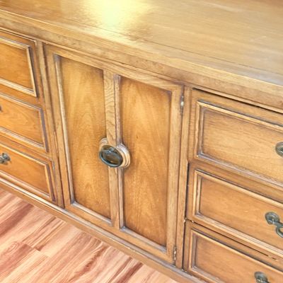 LOT 179: Wooden 9 Drawer Dresser with Mirror