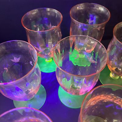 LOT 104: Vintage Pink "Watermelon" & Uranium Depression Glasses