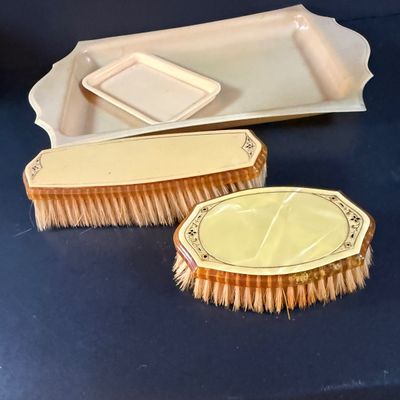Lot 268: Vintage Celluloid Vanity Dresser Set - 12 Pieces