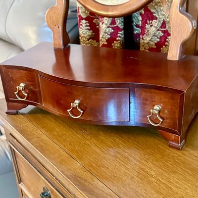 LOT 180: Wooden Vanity Dressing Swivel Mirror