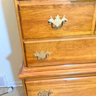 LOT 176: Wooden Tallboy Chest of Drawers